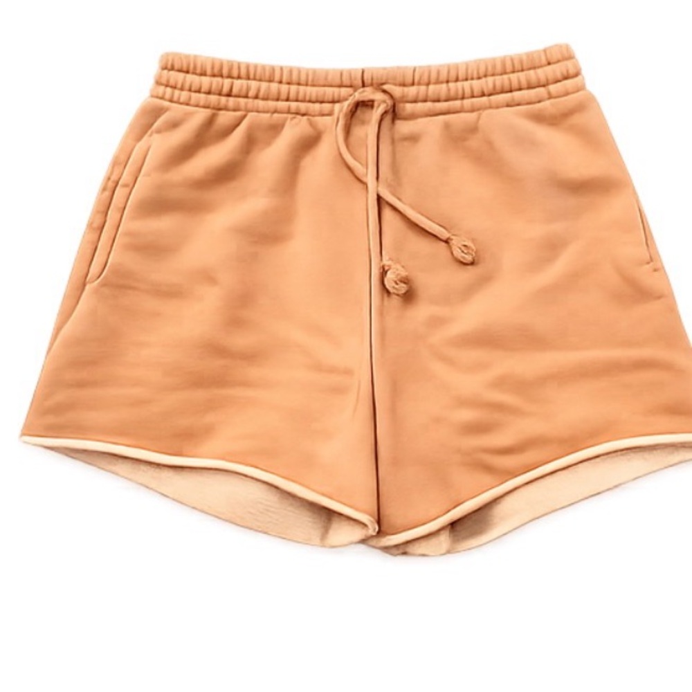 Aritzia TNA CozyAF Fleece Shorts Womens Medium  Tan Lounge Sweat Shorts